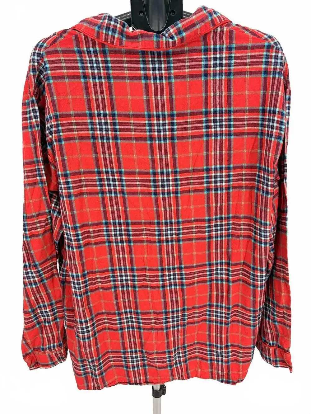 Men's XXL Red Plaid Flannel Sleepwear Shirt Casual Cozy
